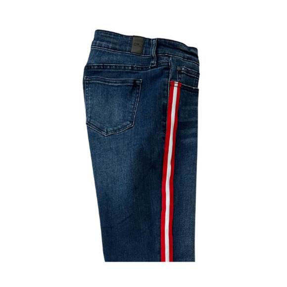 CP Jeans Stingray Skinny Ankle Red/White Stripes Denim Blue Women’s Size 5/27 - Picture 5 of 12